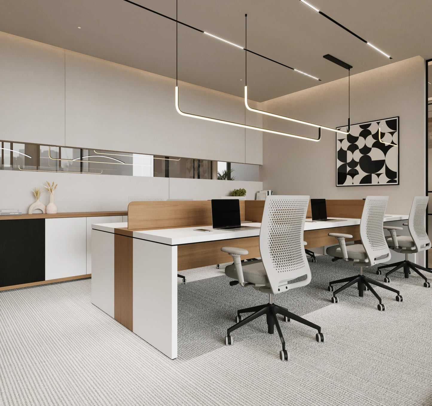 Financial Office Workstation | Modern Executive Desk for Accounting, Trading & Corporate Finance Setup