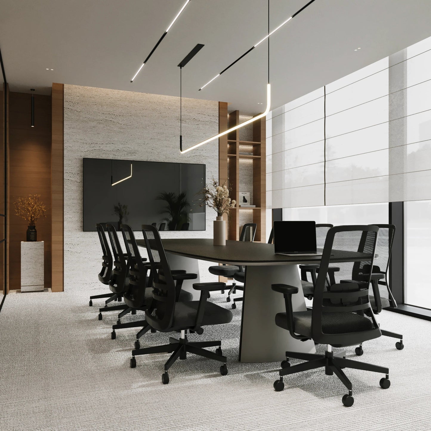 Luxury Conference Table with Chairs | Premium Executive Boardroom Set | Modern Meeting Table with Ergonomic Seating