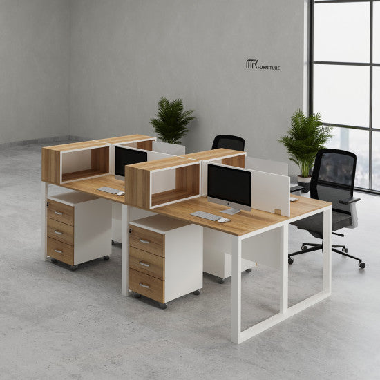 Plum Workstation Desk | Modern Executive Office Desk with Storage, Cable Management & Minimalist Design