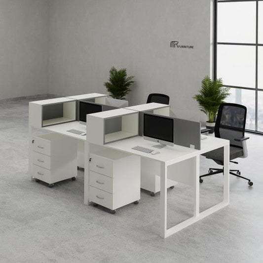 Plum Workstation Desk | Modern Executive Office Desk with Storage, Cable Management & Minimalist Design