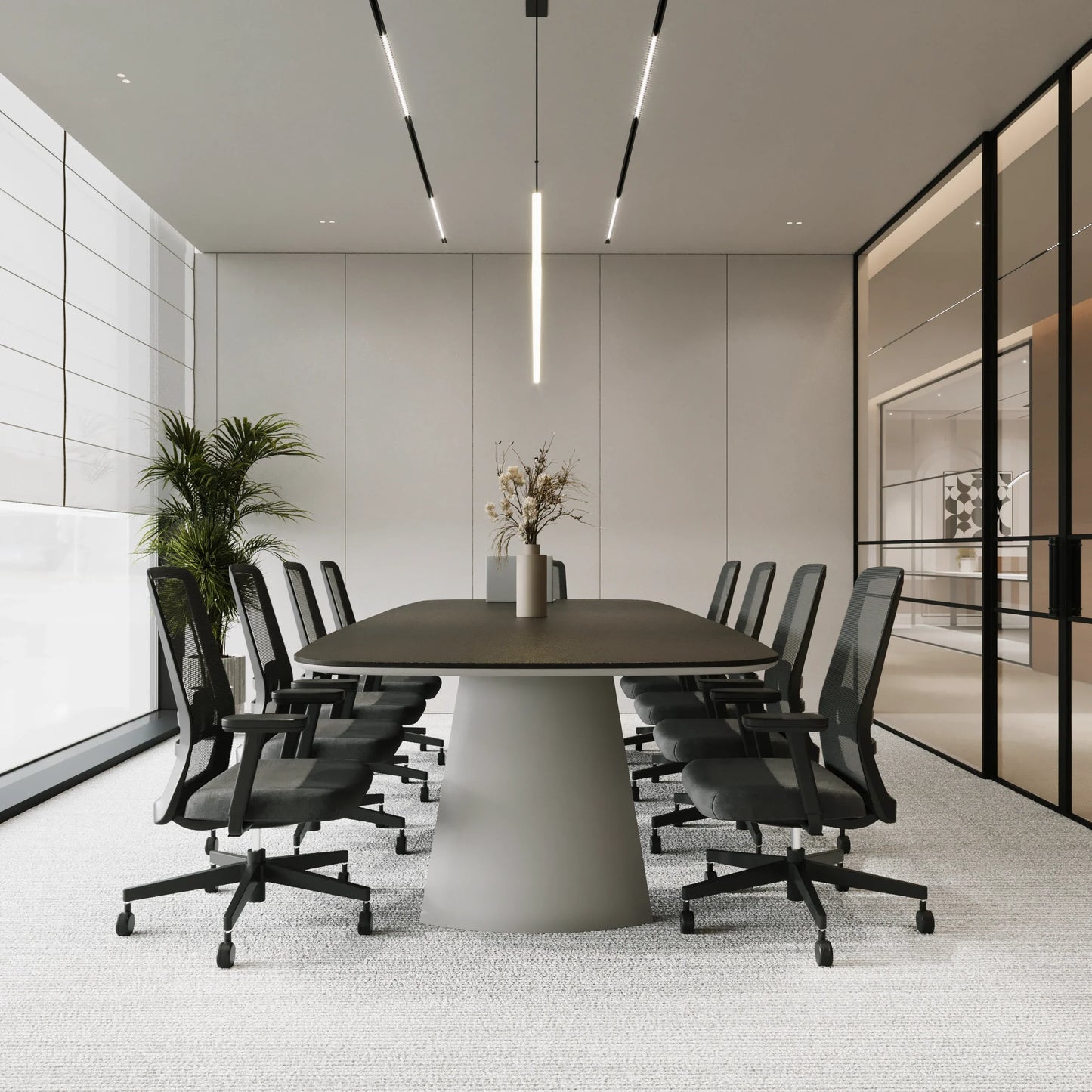 Luxury Conference Table with Chairs | Premium Executive Boardroom Set | Modern Meeting Table with Ergonomic Seating