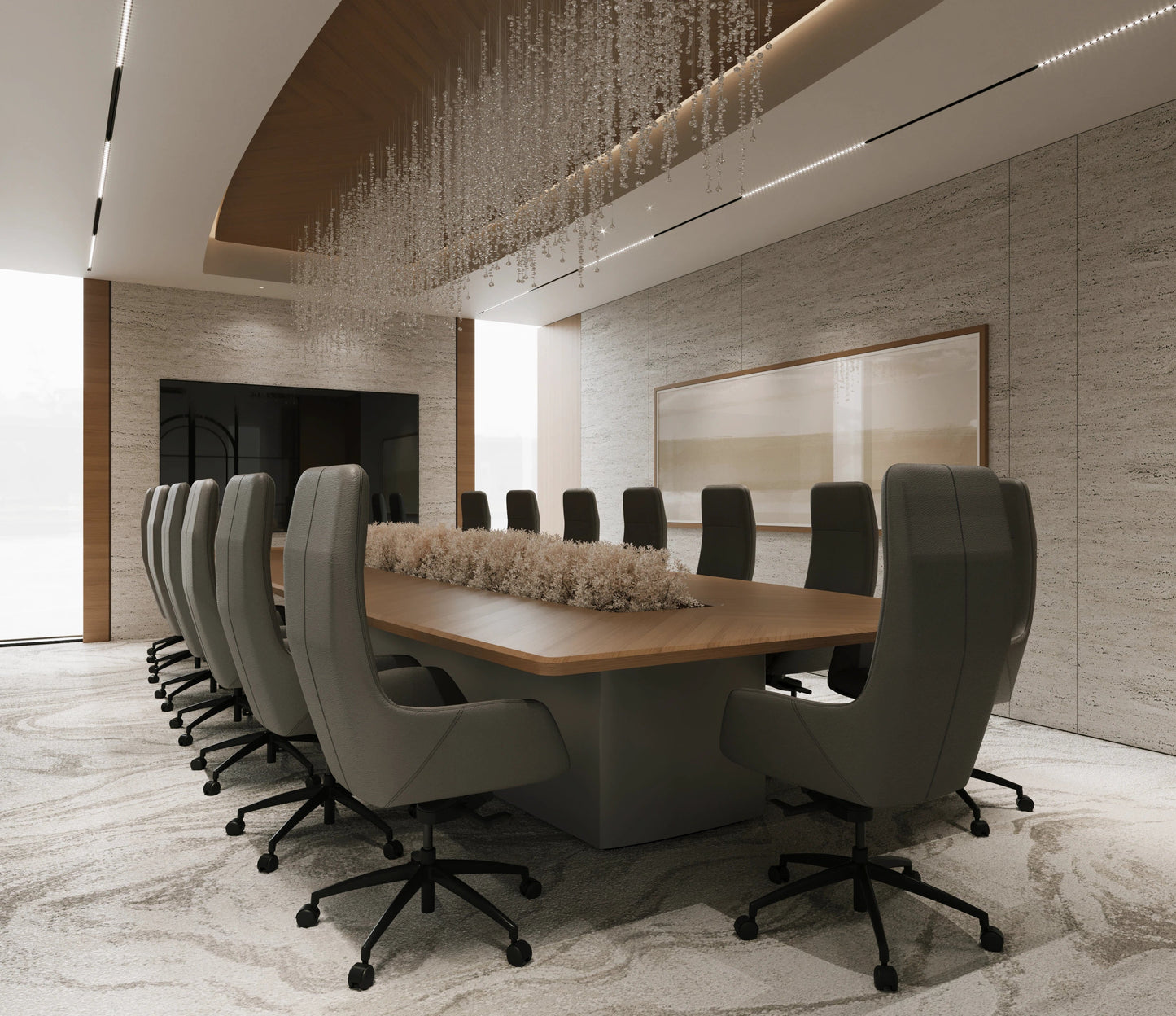 Premium Conference Table | Luxury Modern Boardroom Table | Executive Meeting Table with Sleek Design & Cable Management