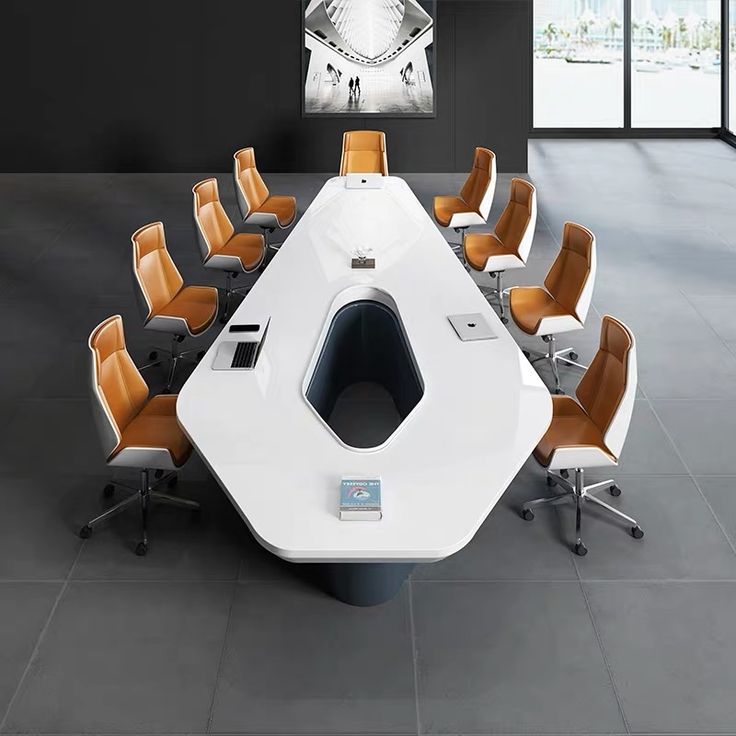Modern Office Desk – 10 Person Meeting Table | Large Executive Conference Table for Team Collaboration