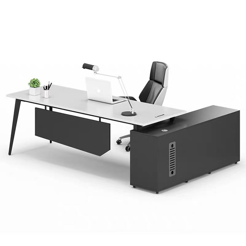 Luxury Modern CEO Workstation | Convertible & Extendable Executive Office Desk with Storage, Cable Management & Drawers