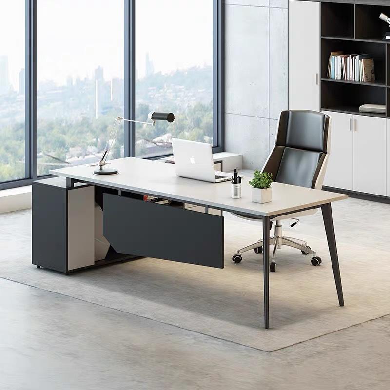 Luxury Modern CEO Workstation | Convertible & Extendable Executive Office Desk with Storage, Cable Management & Drawers