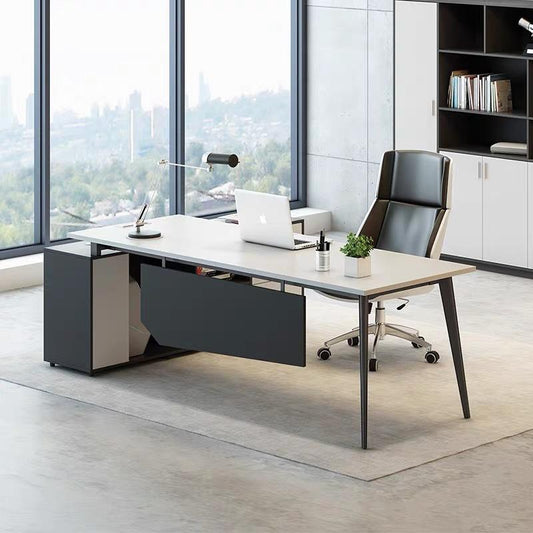 Luxury Modern CEO Workstation | Convertible & Extendable Executive Office Desk with Storage, Cable Management & Drawers