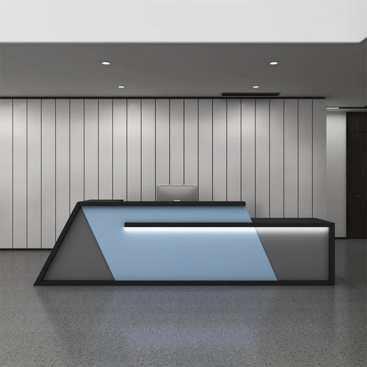 Light Luxury High-End Reception Desk | Modern Minimalist Front Counter with Elegant Finish & Storage