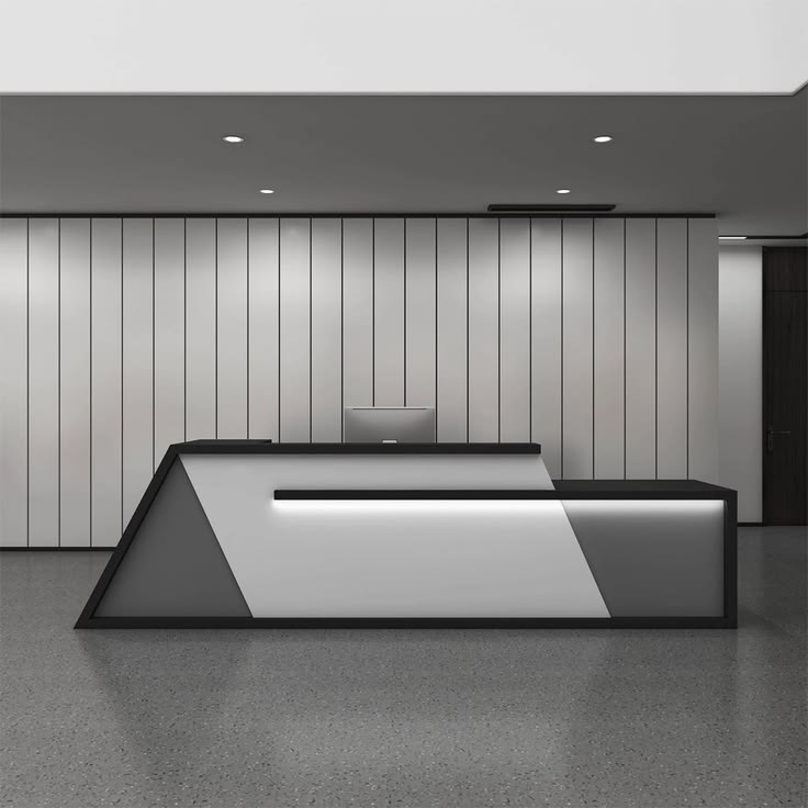 Light Luxury High-End Reception Desk | Modern Minimalist Front Counter with Elegant Finish & Storage