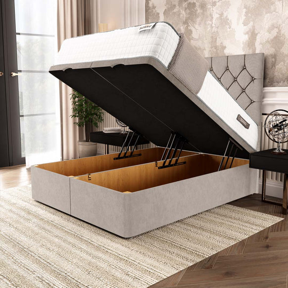Luxury Ottoman Divan Chesterfield Bed with Storage – Classic Button-Tufted Design