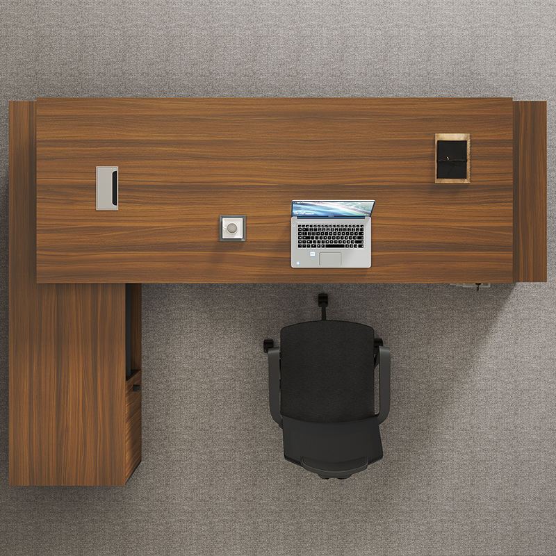 L-Shape Industrial Style Executive Office Desk | Modern Corner CEO Furniture with Durable Metal Frame & Wooden Top