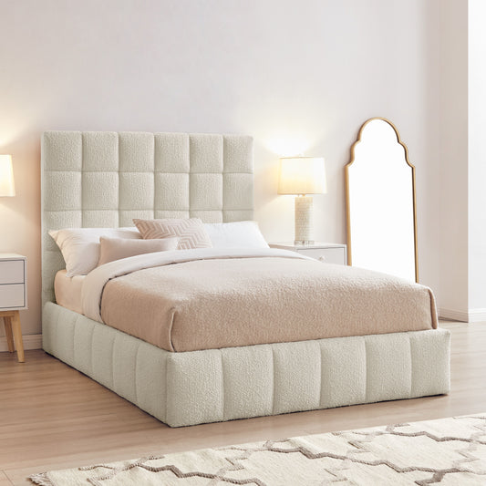 Modern Ottoman Divan Cube Bed with Storage – Stylish Upholstered Frame