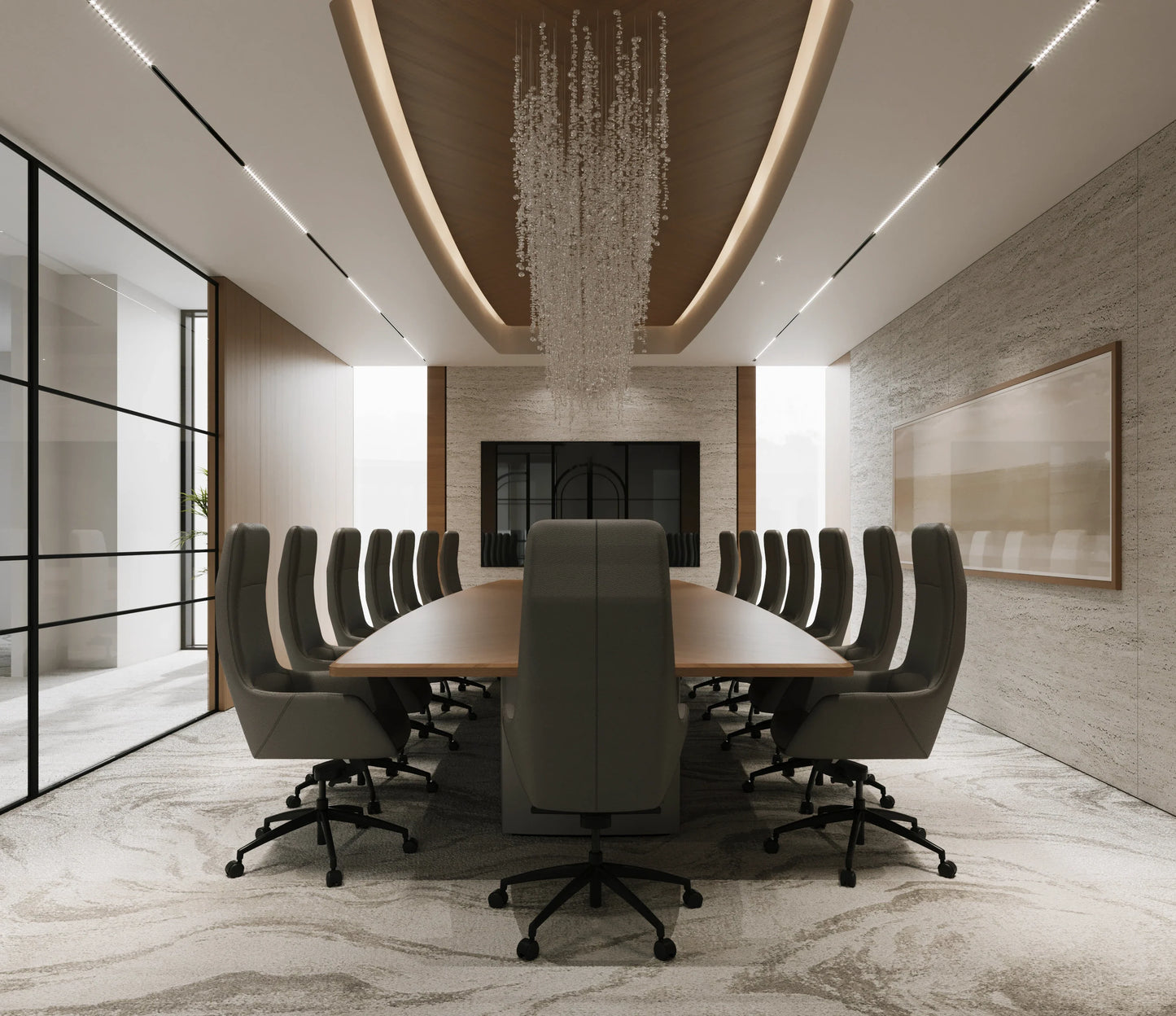 Premium Conference Table | Luxury Modern Boardroom Table | Executive Meeting Table with Sleek Design & Cable Management
