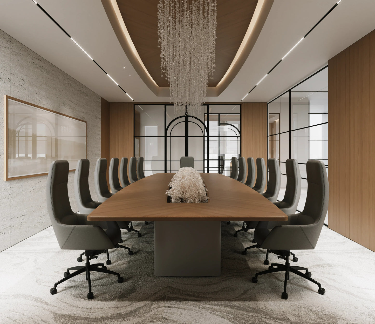 Premium Conference Table | Luxury Modern Boardroom Table | Executive Meeting Table with Sleek Design & Cable Management